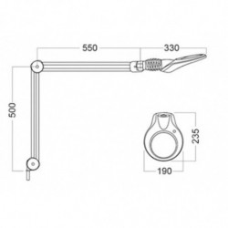 Plan lampe loupe de table sur bras articulé