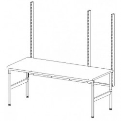 Structure double cadre montants perforés L 1800 x P 750 mm