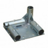 Platine d'angle support roulettes à embase sur tubes