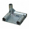 Platine d'angle support roulettes à embase sur tubes