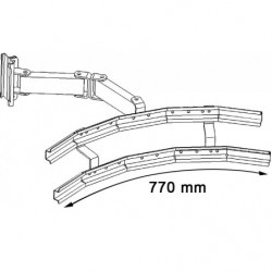 Schéma Bras articulé avec 2 rails pour bacs à becs de 1 L sur poste de travail industriel