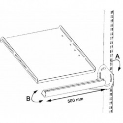 Support latéral en porte à faux pour tablette avec fixations sur montants perforés