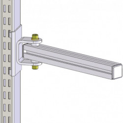 Support en profilé aluminium pour fixation sur montants perforés