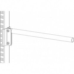 Support axe pour fixation sur montants perforés