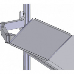 Tablette auxiliaire articulée inclinable pour fixation sur profilé aluminium