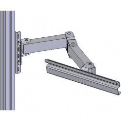 Bras porte-bacs à bec pour fixation sur profilé aluminium