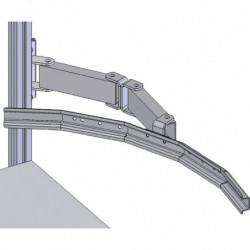 Bras articulé avec 1 rail pour bacs à becs de 1 L sur poste de travail industriel