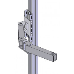 Bras double articulation pour fixation sur profilé aluminium