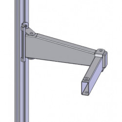 Bras double articulation pour charge lourde avec fixation sur profilé aluminium