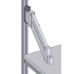 Bras articulé hauteur réglable pour fixation sur profilé aluminium