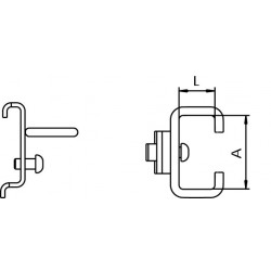 Dimensions crochet support pince pour panneau perforé