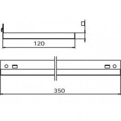 Dimensions tablette pour panneau perforé