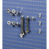 Crochet à tige inclinée pour rangement d'outils sur panneau perforé