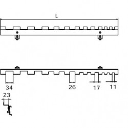 Dimensions crochet de suspension 12 clés pour panneau perforé