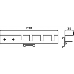 Dimensions support 6 tournevis pour panneau perforé