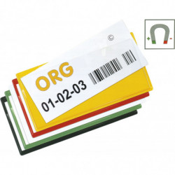 Porte-étiquette couleur magnétique à ouverture supérieure et latérale