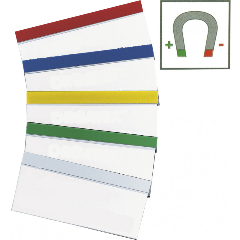 Porte-étiquette à bordure magnétique de couleur