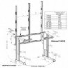 Plan du poste de travail ergonomique réglable en hauteur avec double cadres frontaux en montants perforés