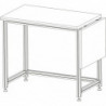 Support plateau latéral rabattable pour poste montants aluminium