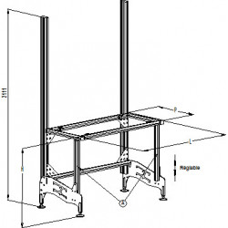 Plan du poste de travail ergonomique aluminium Bosch