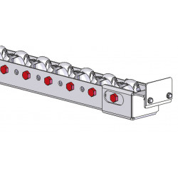 Porte-rail à galets omnidirectionnels avec butée