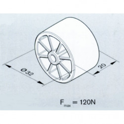 Rail à galets cylindriques sur profilé aluminium