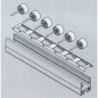 Rail à galets cylindriques sur profilé aluminium