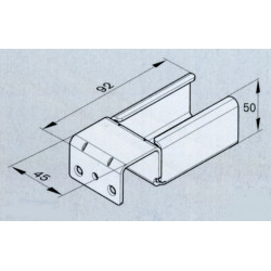 Porte-rail à galets pour rail à galets sur profilé aluminium