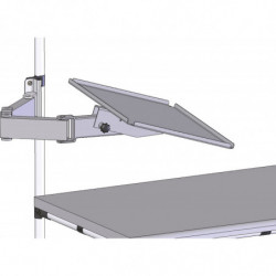 Tablette auxiliaire articulée inclinable pour poste de travail en tube Lean