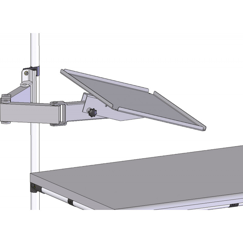 Tablette articulée pour poste de travail tube Lean