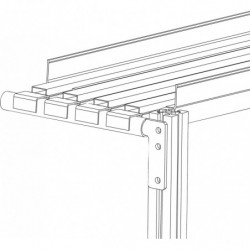 Plan porte-rails en porte-à-faux fixation latérale sur rayonnage dynamique en profilés aluminium