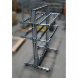 Porte-rails en porte-à-faux fixation latérale sur rayonnage dynamique en profilés aluminium