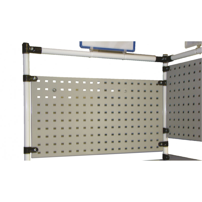 Panneau perforé pour rangement 5S sur structure tubulaire Ø 28mm Panneau perforé pour rangement 5S sur structure tubulaire Ø 28mm