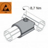 Raccord perpendiculaire pour 2 tubes alu diamètre 28 mm