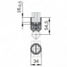 Raccord perpendiculaire pour 2 tubes alu diamètre 28 mm