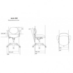 Dimensions siège ergonomique Activ 202