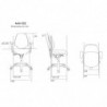Dimensions siège Activ 222 avec assise large et dossier haut
