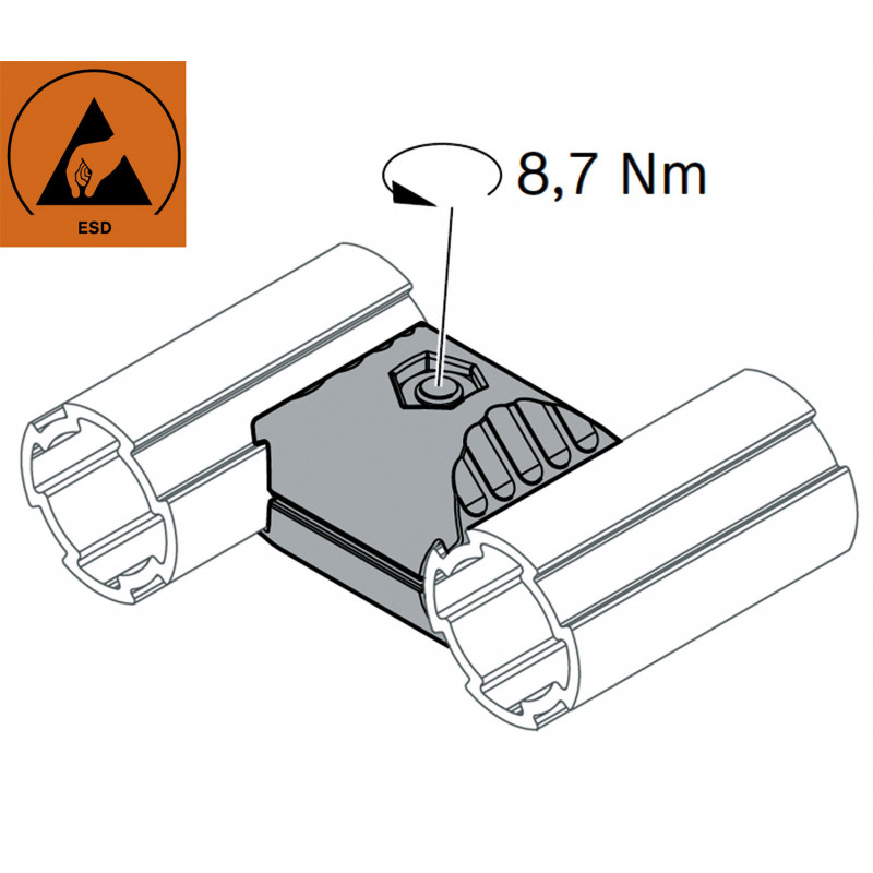 Jonction 2 tubes alu parallèles