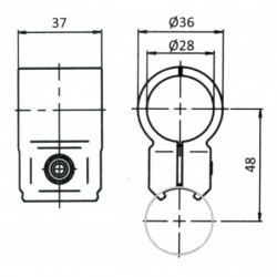 Schéma Jonction tube pour 2 tubes alu en parallèle