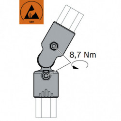 Raccord articulé 2 tubes diamètre 28 mm