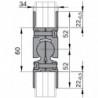 Schéma Raccord articulé 2 tubes diamètre 28 mm