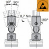 Jonction articulée 2 tubes alu à 90°
