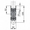 Schéma Jonction articulée 2 tubes alu à 90°