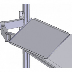 Tablette articulée inclinable antistatique ESD fixation sur profilé alu