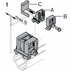 Fixation d’éléments de surface par clip