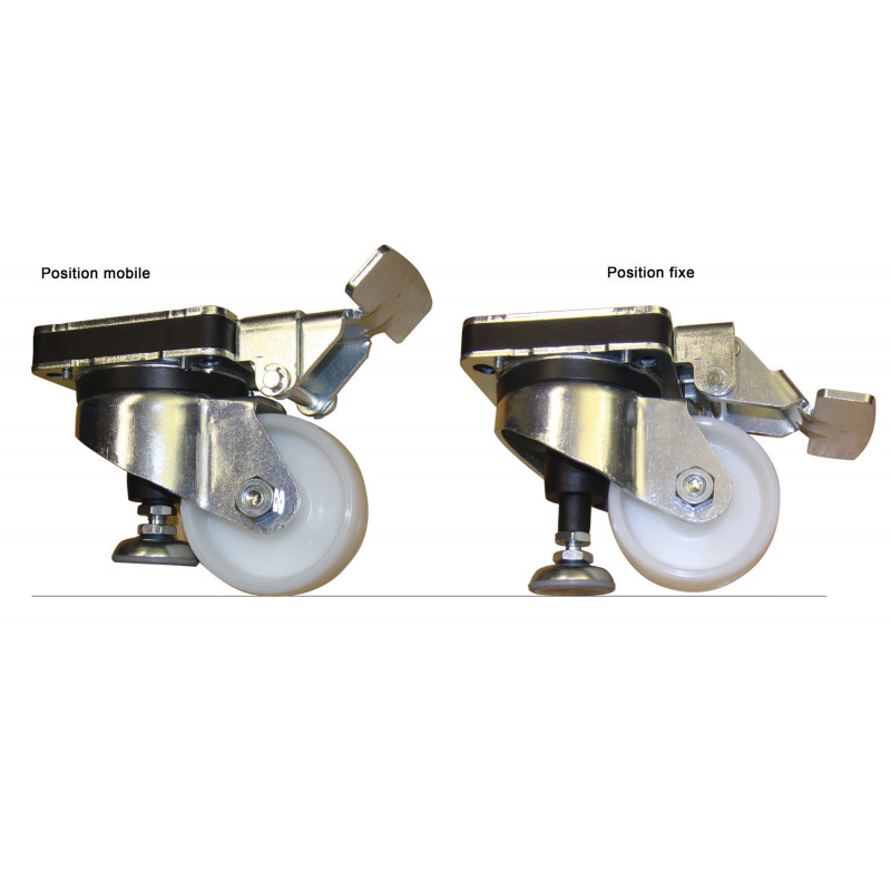 Roulette escamotable polyamide Ø 80 mm