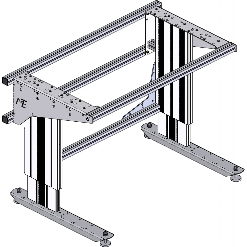 Plan de structure de poste de travail ergonomique hauteur réglable