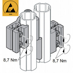 Charnière 2 tubes