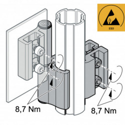 Charnière tube / élément de surface