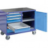 Desserte d'atelier à roulettes 5 tiroirs 1 porte économique